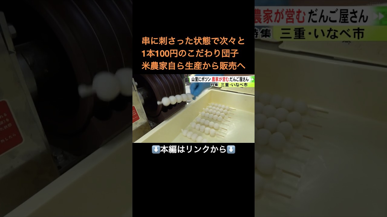 ⬆️本編はリンクから⬆️山あいに行列…農家が自ら育てたコメでつくるだんご店『弘福舎』1本100円のみたらしに詰まった地域への想い#shorts