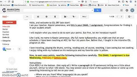 Student Email for ESL 097