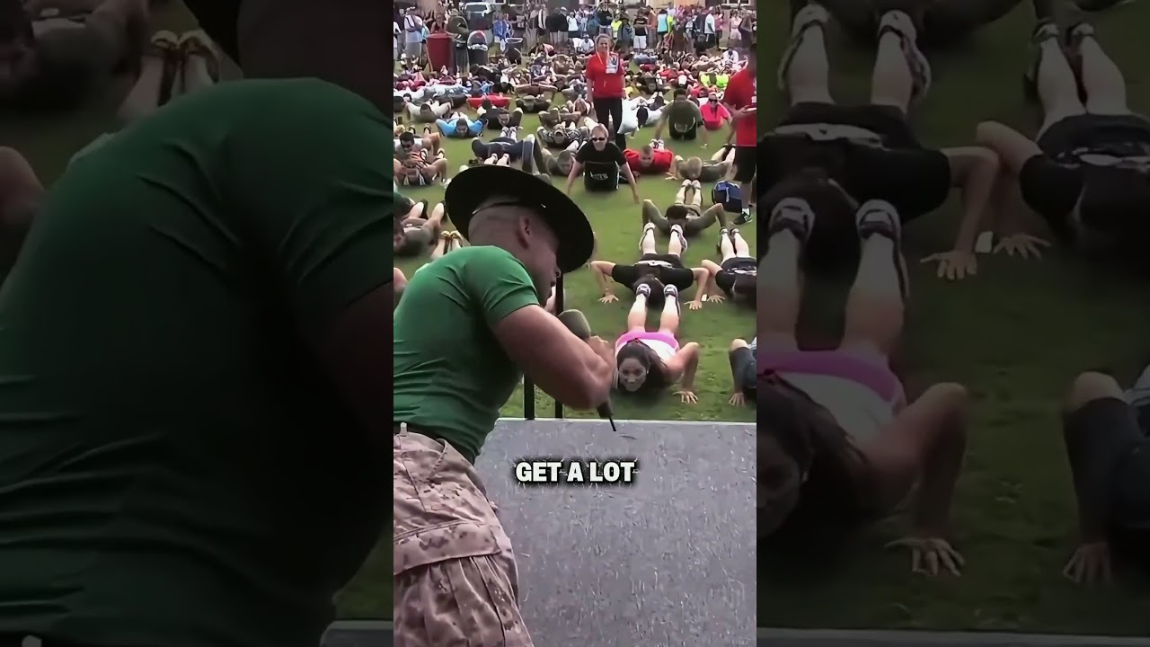 Гражданские пробуют отжимания по армейской программе 