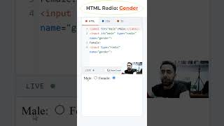 HTML Radio Buttons for Gender #coding #htmltutorial #csstutorial