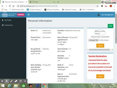 How to fill HRMS proforma step by step part 3