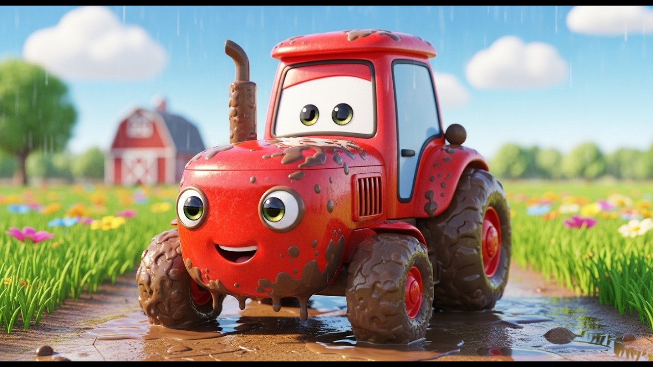 Muddy Toy Tractor on MacDonald Farm 🚜 | Dirty Splash Farm Vehicle Song for Kids