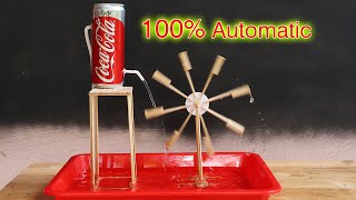 Making amazing automatic Waterwheel from Bamboo and Coca Cola