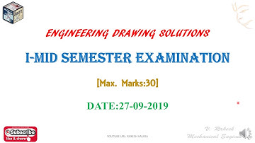 KITSW MSE-1(27/09/2019) Engineering Drawing Question paper with Solutions