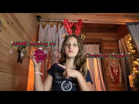 ASMR tapping on Christmas triggers, ￼￼￼
