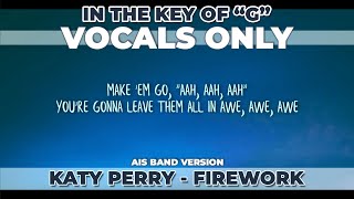 KATY PERRY FIREWORK IN THE KEY OF G VOCALS only WITH LYRICS