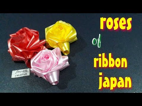 Ide Kreatif Cara Membuat Bunga Mawar Dari Pita Jepang Youtube
