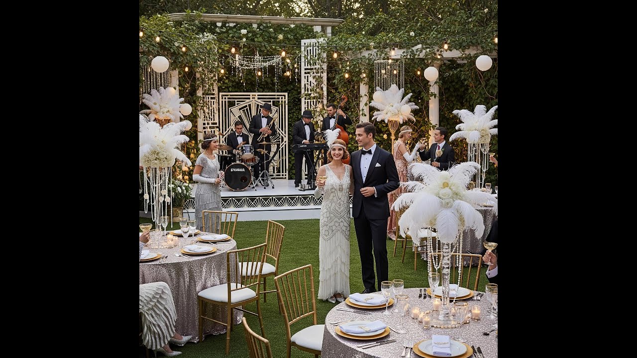 Gatsby-Inspired Wedding: A Glamorous 1920s Dream I Opulence & Jazz: A 1920s Wedding Fairytale