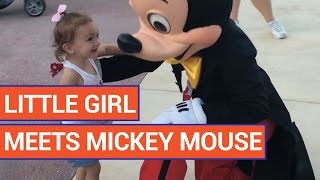 Sweet Little Girl Meets Mickey Mouse at Disney World | Daily Heart Beat