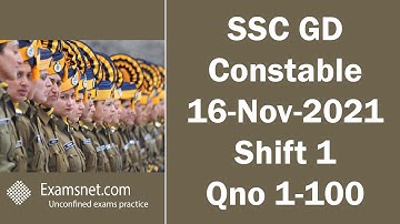 SSC GD Constable 2021 Solutions exam held on 16-nov-2021 shift 1 paper with clear explanations