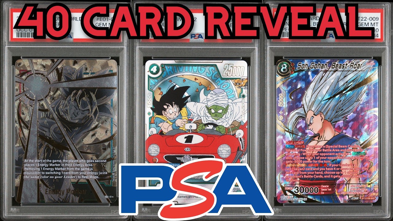 40 CARD DRAGON BALL PSA GRADING REVEAL - YouTube