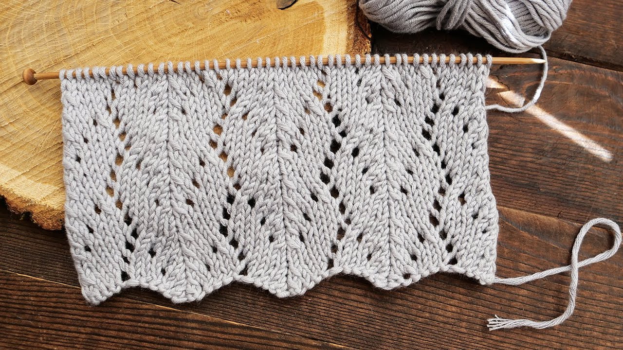 Ажурный фигурный узор спицами 🐢 Knitting pattern