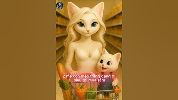 Mẹ con mèo trắng đi siêu thị gặp cướp và cái kết ... #cat #ai #shorts #meow #meo