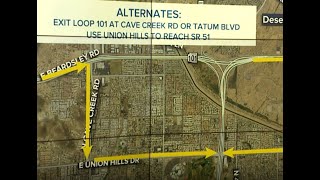 Weekend freeway construction happening around the Valley