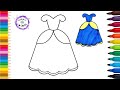 How To Draw A Blue Princess Dress Cute Easy Simple Drawing And Coloring #princess #rainingcolors
