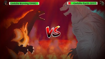 [DC2] Burning Godzilla vs Godzilla Earth | ANIMATION with healthbars