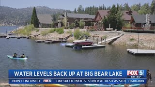 Big Bear Lake water levels near capacity after winter storms