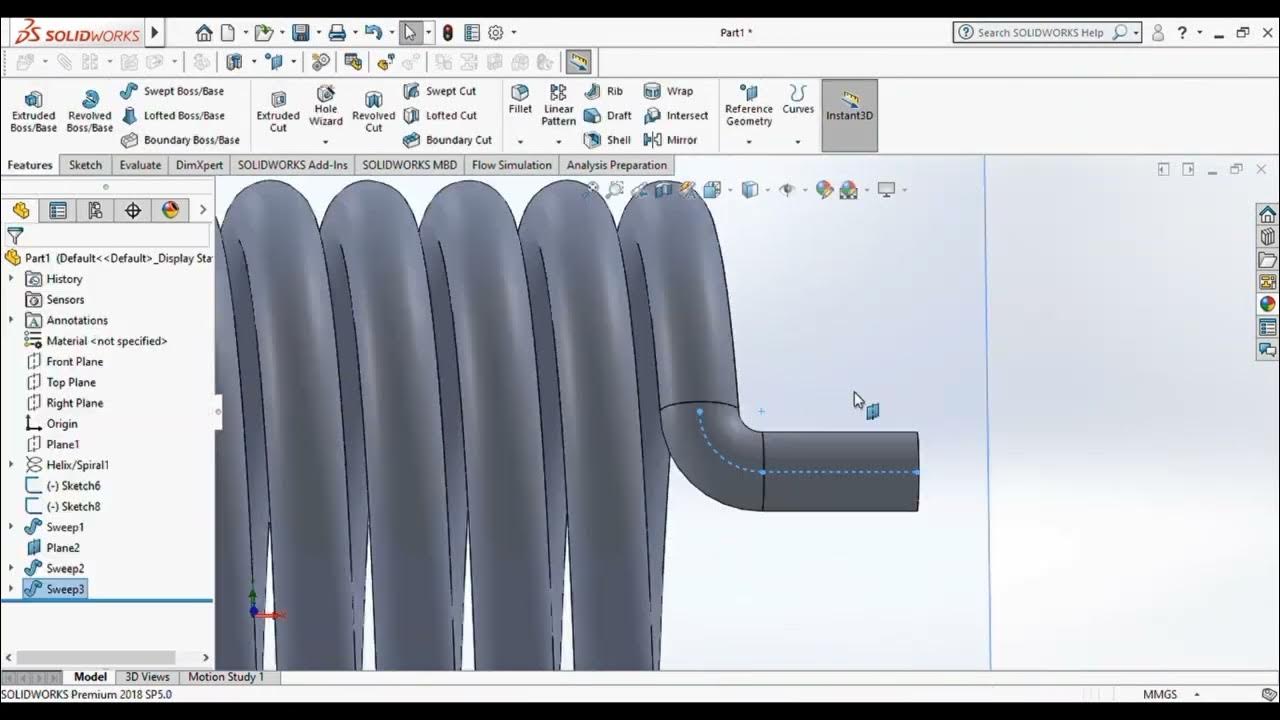 Solidworks Heat exchanger helical EVAPORATOR Final Project Drying
