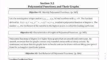 MATH 1314 Polynomial Functions Graphs, Applications, and Models Part 1
