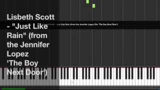 Lisbeth Scott - "Just Like Rain" Piano Tutorial "The Boy Next Door" Lopez