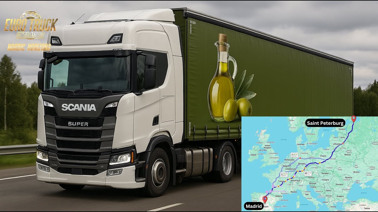 😬TOO FAST? 🛑 150km/h Scania Super 770S Delivery from Madrid🇪🇸 to Saint Petersburg🇷🇺 | ETS2 1.57 DLC