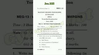 MEG-13: WRITINGS FROM THE MARGINS #ignou #exam #june2025 #meg #meg13