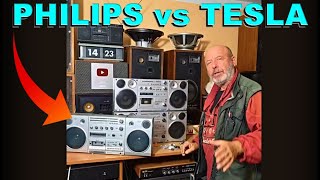 LIVE CAM - Vintage Boombox PHILIPS vs TESLA