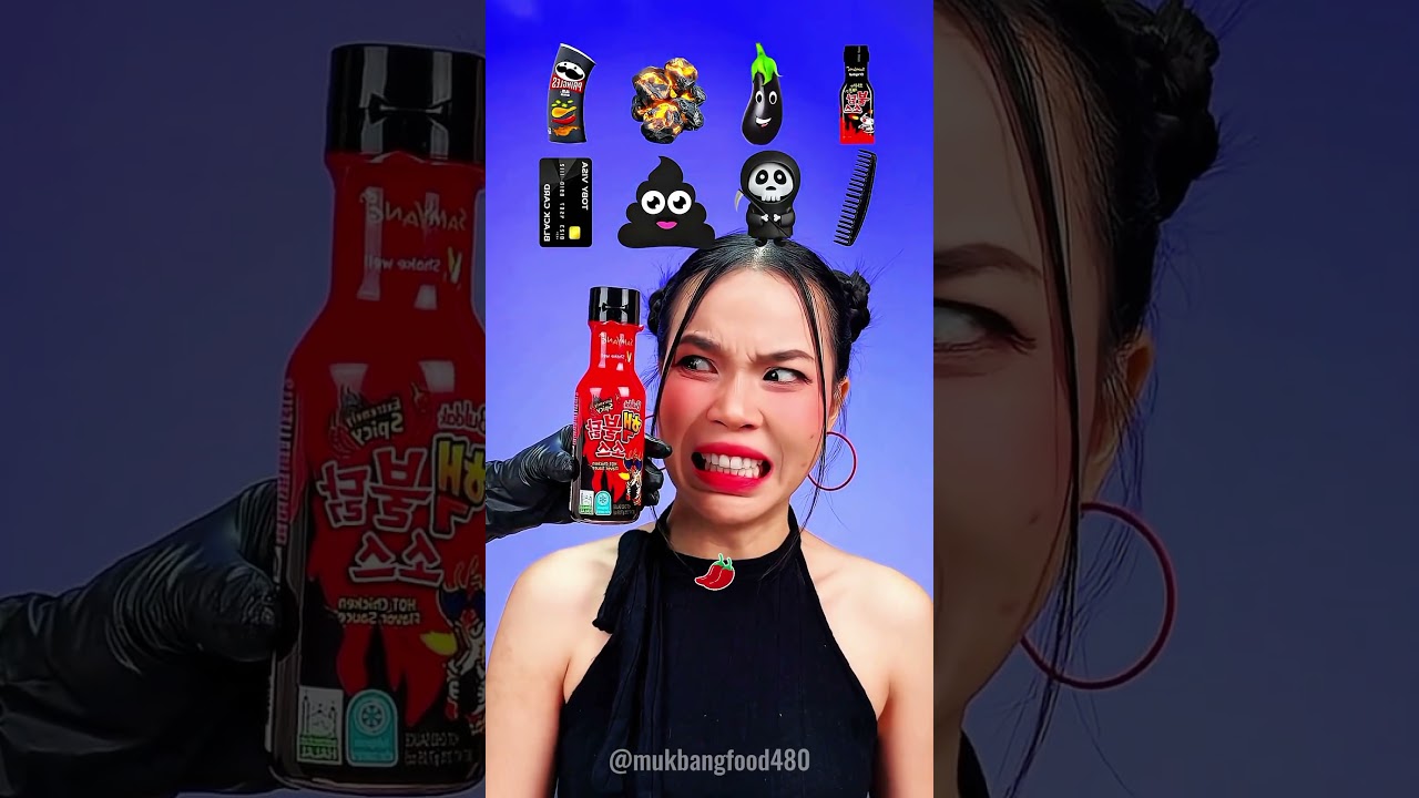 ASMR Mukbang😵🖤💀Eating Random Black Food Color