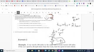 Rational Functions Distance Rate Time Application Problem 1