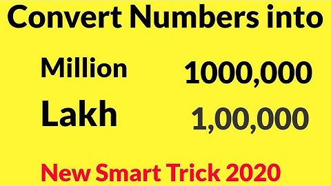 Show Numbers in Thousands or Million in Excel How to convert numbers into thousand, Lakh , million