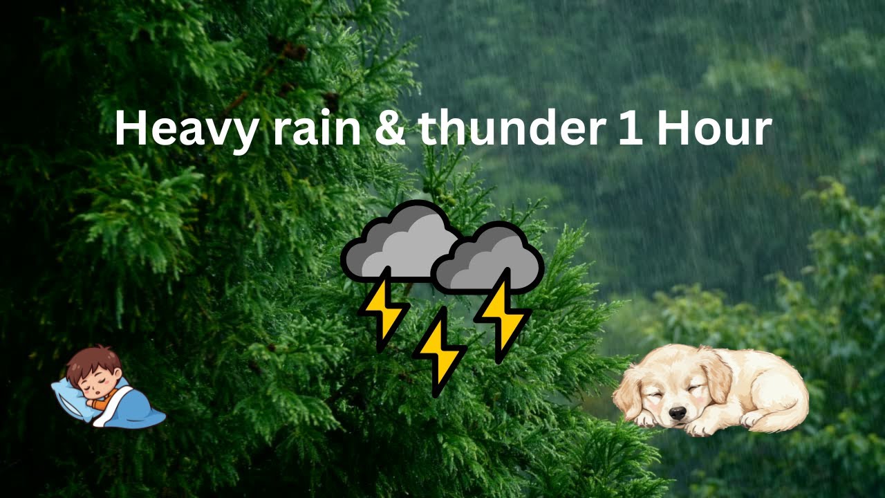 Heavy rain & thunder Sounds (1 hour) : Fall Asleep Fast with Powerful ...