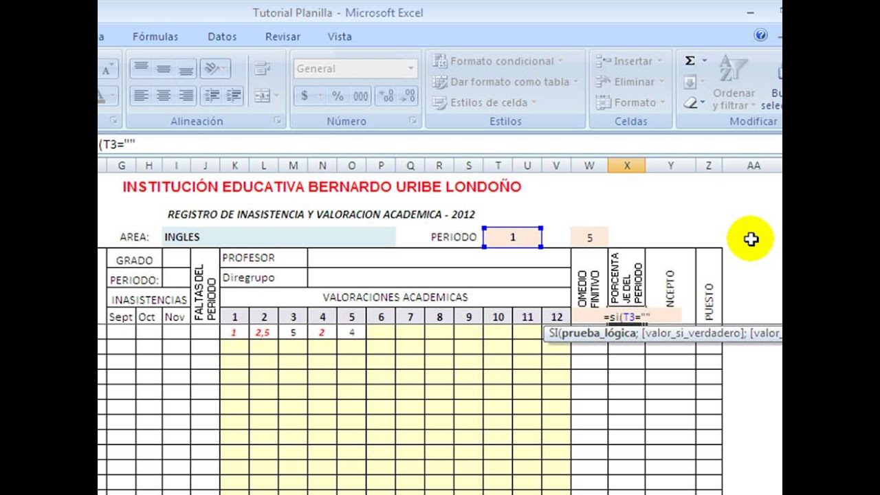 Tutorial Planilla Excel Youtube