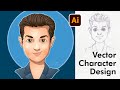 Adobe Illustrator Drawing Tutorial - How to Draw a Male Vector Cartoon Face