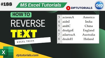 How To Reverse Text In Excel || #dptutorials