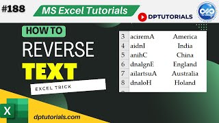 How To Reverse Text In Excel || #dptutorials screenshot 4