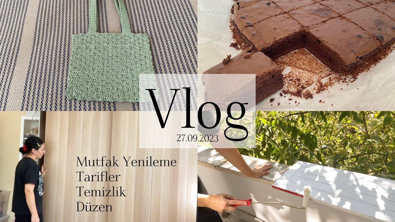 DOLAPLARI BOYAMAYA BAŞLADIM⭐️Anneme ördüğüm çanta🌿Dolabımı döktüm🌿Instagram tüyo deniyorum🌿Browni