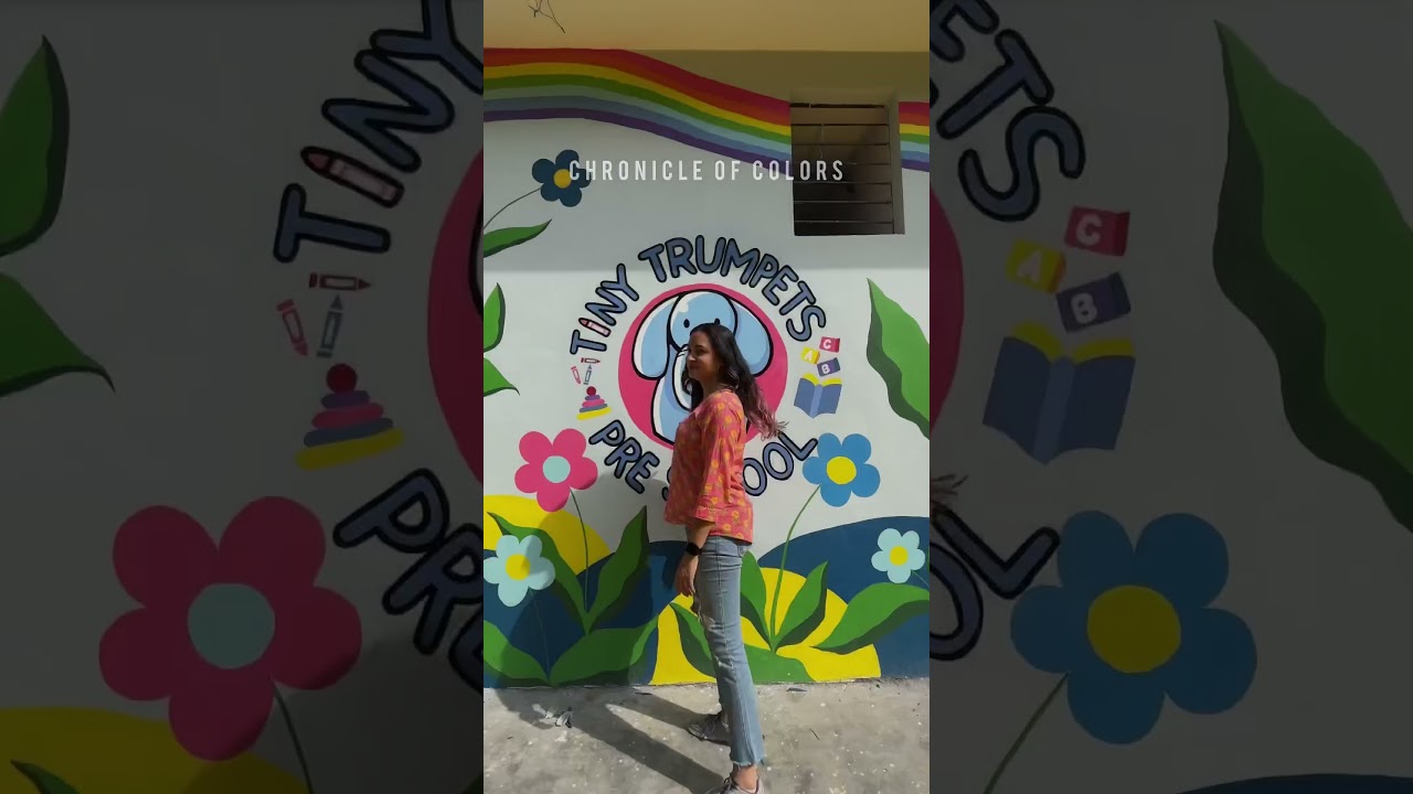 Painted this Cute Wall Mural for a Pre-School ❤️ 