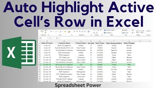 Auto Highlight Active Cell's Row in Excel