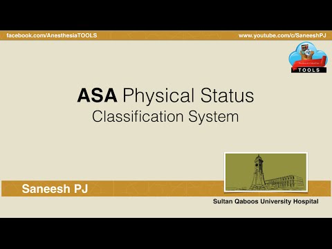 ASA Physical Status Classification | Saneesh | AnesthesiaTOOLS