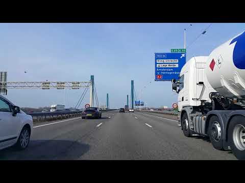 Wegvideo Bunnik: A12 Toerit Bunnik N229 »Knooppunt Lunetten»Knooppunt  Oudenrijn »Afrit De Meern.