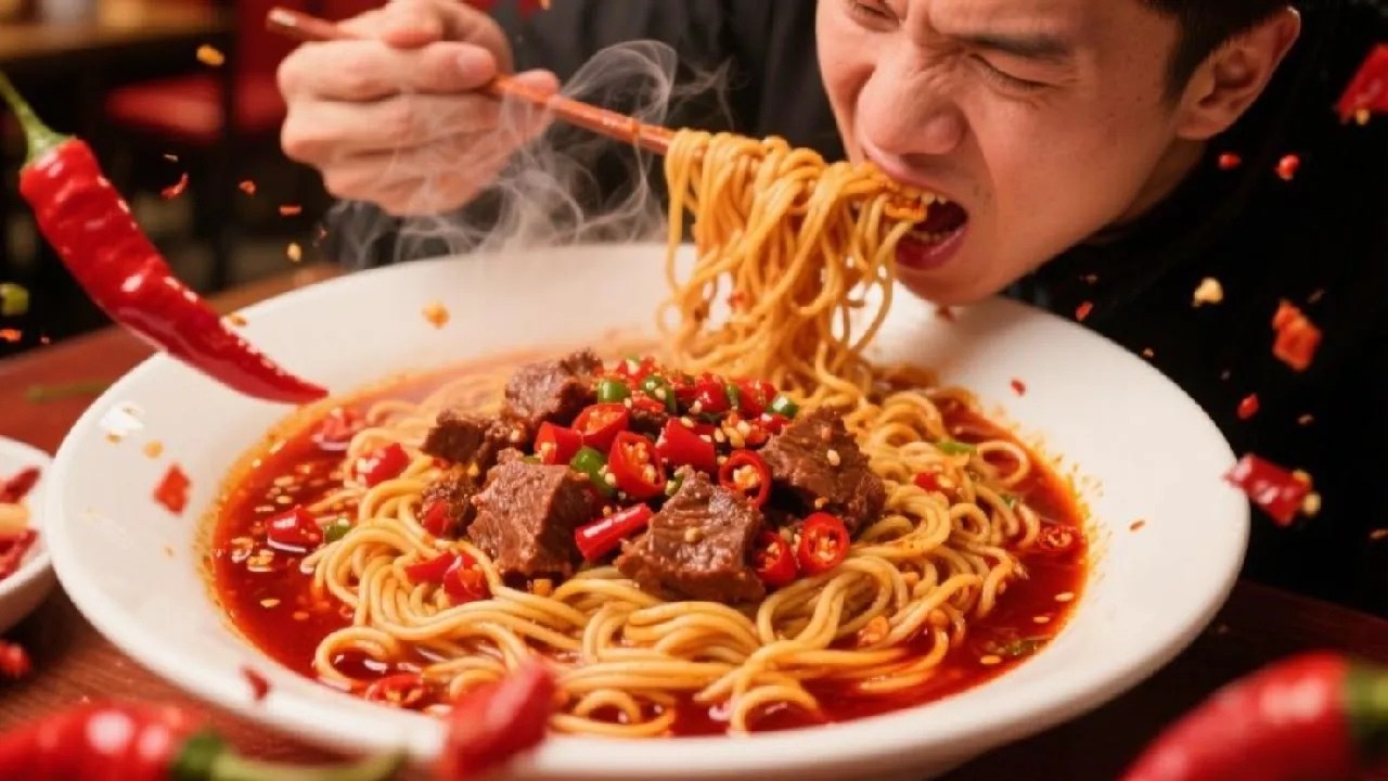 天津辣王争霸！魔鬼冒烟辣拌面挑战，牛肉藏辣里找面，谁能挺住？【辣王刘泳杰】