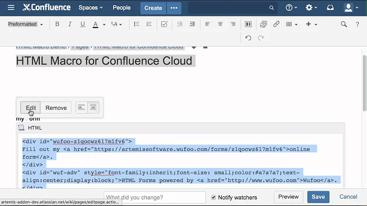 HTML Macro for Confluence Cloud