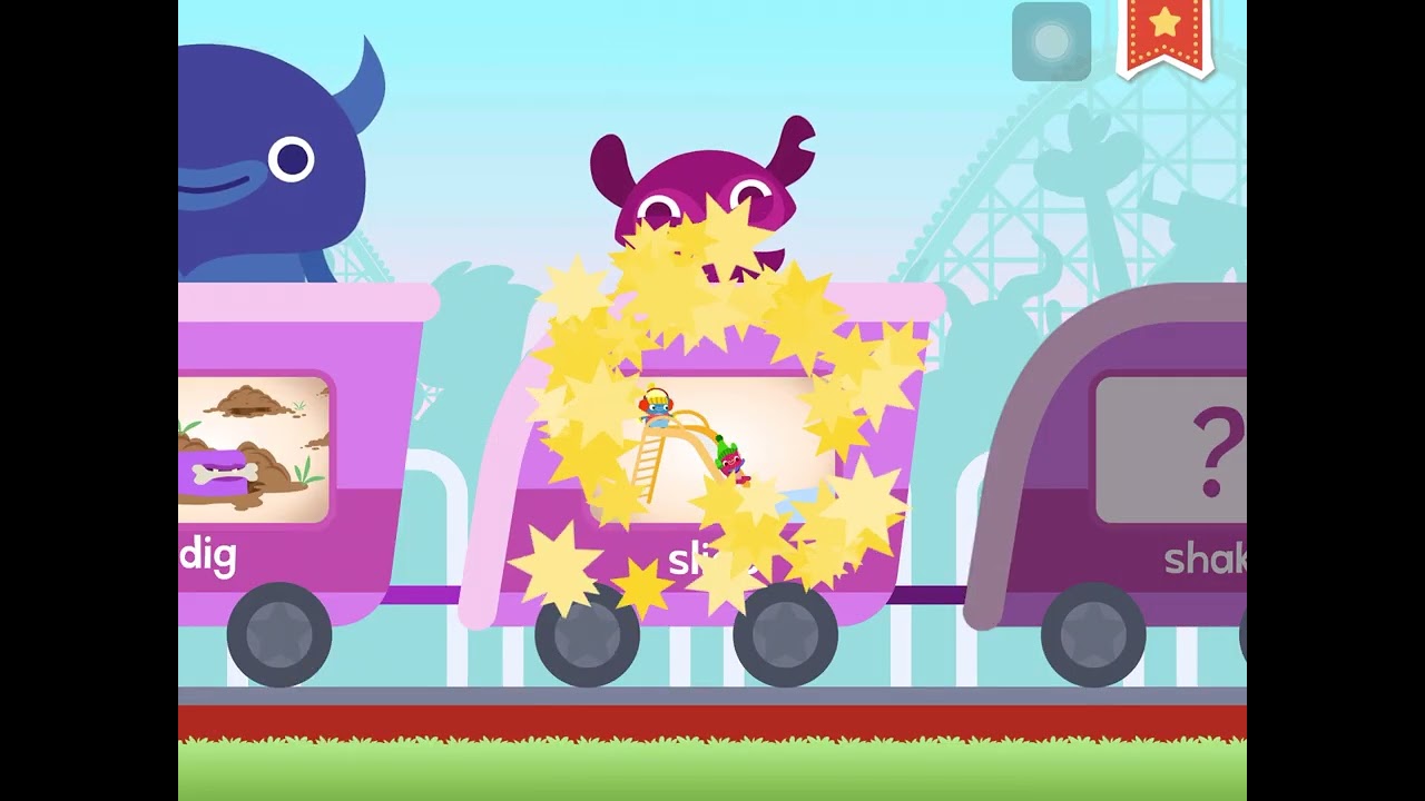 Endless Learning Academy - Lesson 31 - Word vocabulary + sentences - Pink roller coaster