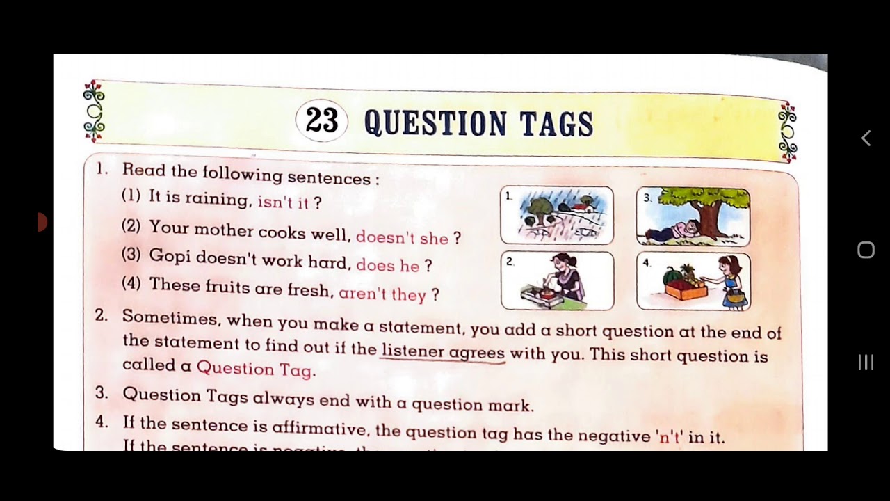 CLASS.5||ENGLISH GRAMMAR||CH.23 QUESTION TAGS|| - YouTube
