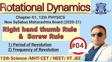 Rotational Dynamics04 : Right hand thumb & Screw Rule|Period & frequency of Revolution|12th PHYSICS|