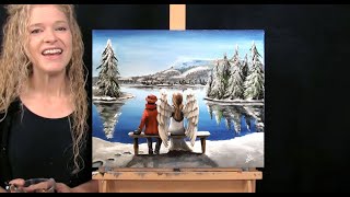 Learn How to Draw and Paint 'ANGEL BY YOUR SIDE' with Acrylics  Paint and Sip at Home Art Tutorial