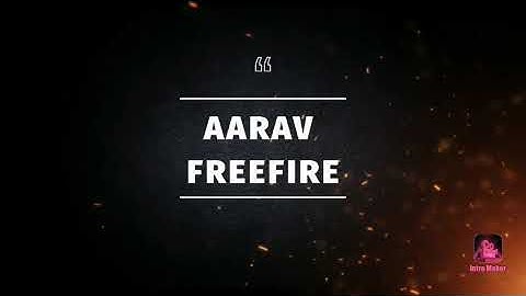 Intro 🇮🇳🎮🎮 AARAV .FF