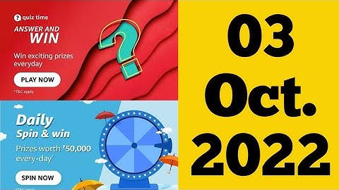 Amazon Quiz Answers Today | Amazon Q Today | 3 October 2022