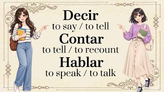 Master Decir vs Contar vs Hablar 🇪🇸 | 100 Classic Spanish Sentences with English | Free PDF