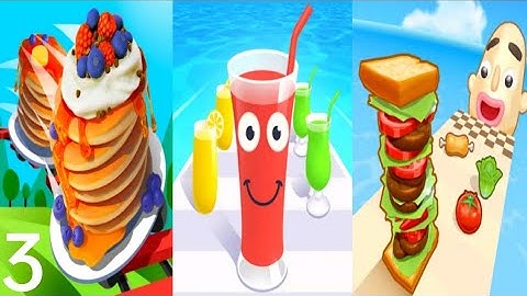 Pancake Run vs Juice Run vs Sandwich Runner - Triple Gameplay 3 (Android/iOS).